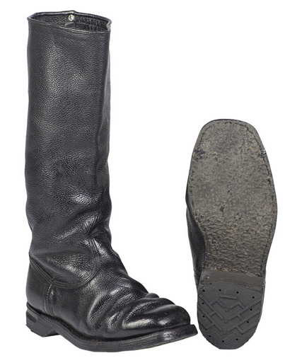 Leather best sale police boots
