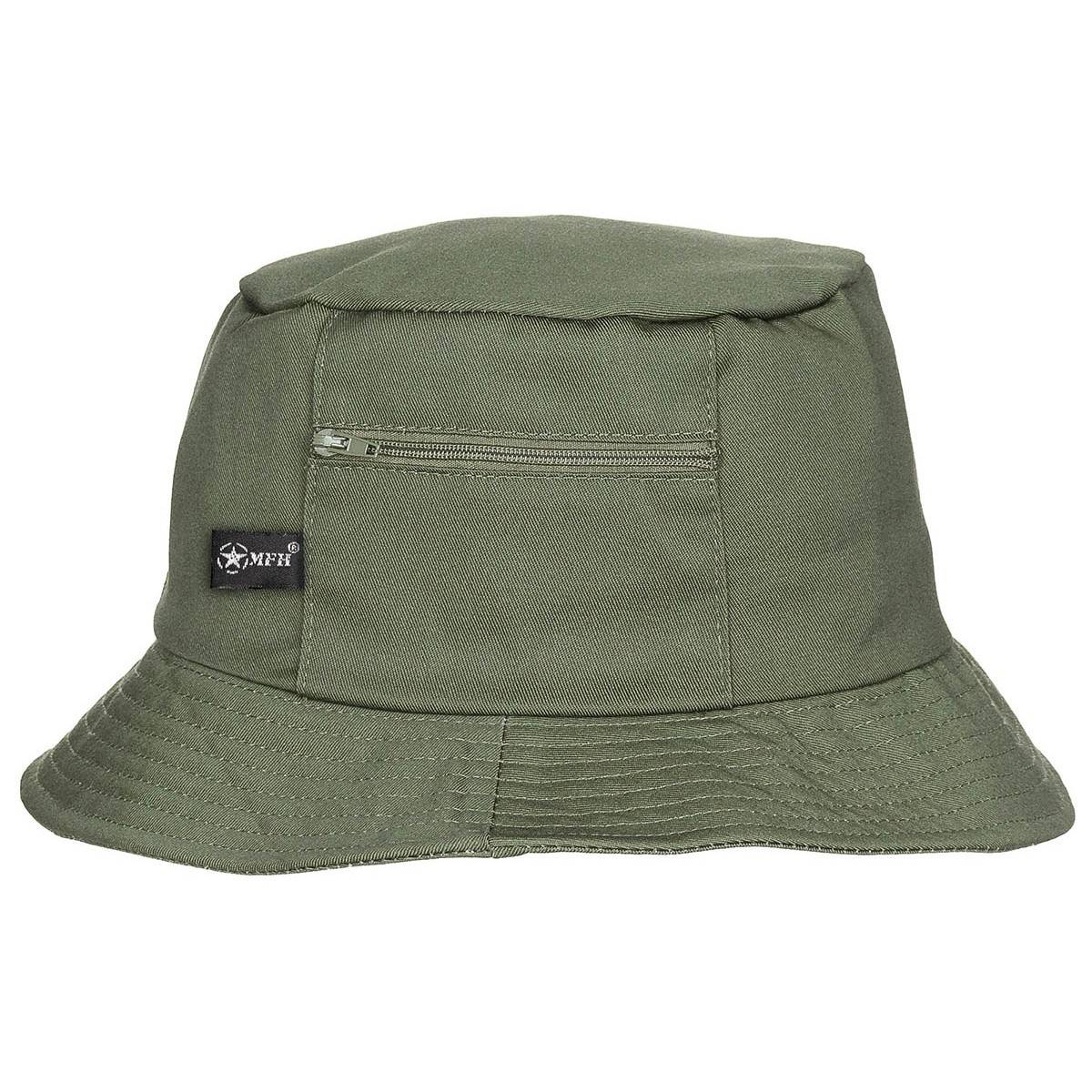 FISHER HAT WITH SIDE POCKET - MFH® - OD GREEN