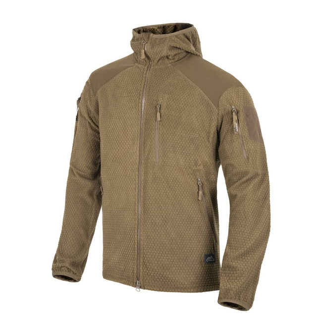 ALPHA HOODIE JACKET - GRID FLEECE - COYOTE - HELIKON