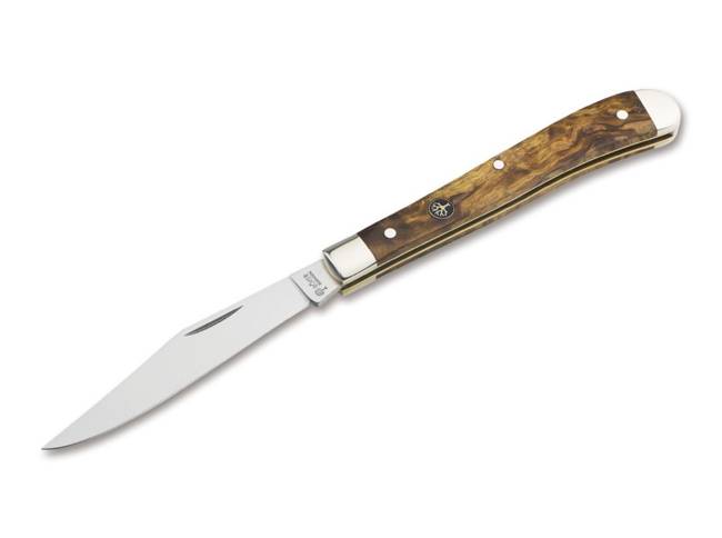 DELICATE CURLY BIRCH BROWN POCKET KNIFE - BOKER 