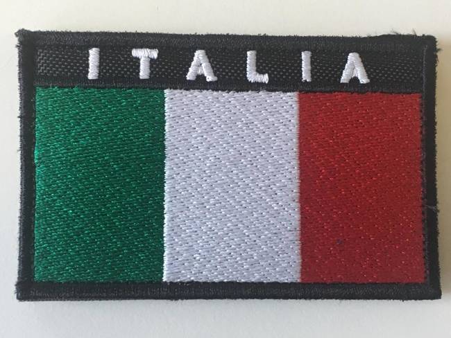 EMBROIDERED PATCH WITH VELCRO - 8 x 5 CM - ITALIAN FLAG