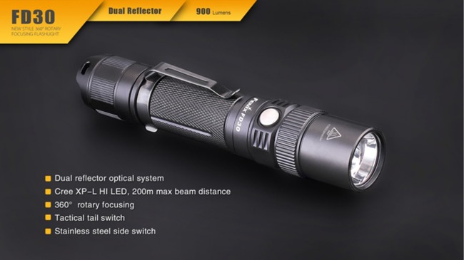 Flashlight Fenix FD30, water resistant