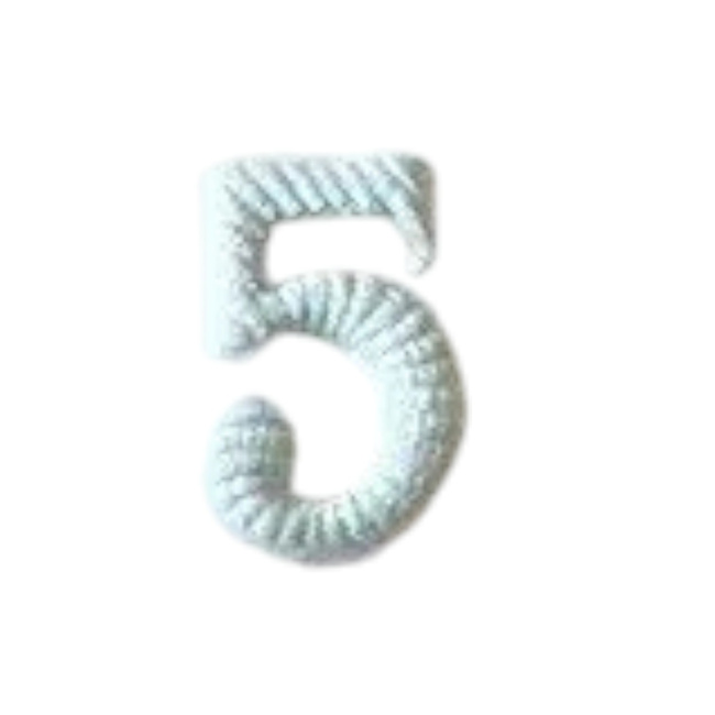 Metallic number - 5 - Light Blue - Hungarian Army Military Surplus - Like New