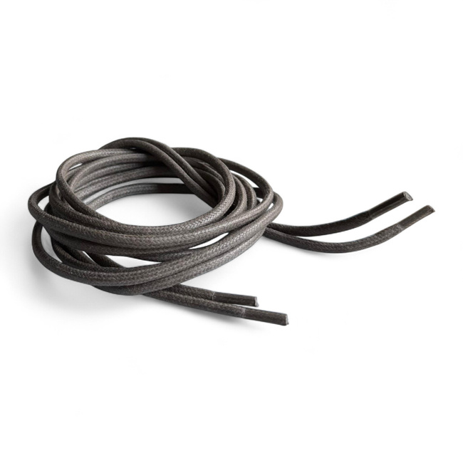 Pair of Round Shoelaces for Shoes - 110 cm - Romanian Army Military Surplus - Waxed - Grey - In Good Condition