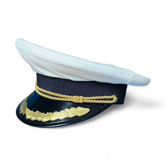 Officer's cap - Romanian Army military surplus from the RSR period - White - Like new