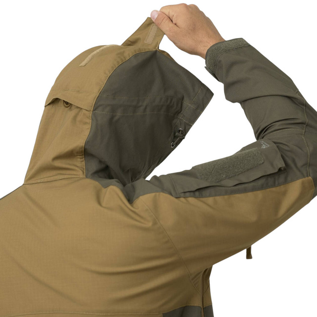 Unisex Tracer Anorak Jacket - Polycotton Stretch Ripstop - Coyote / Taiga Green - Helikon Tex