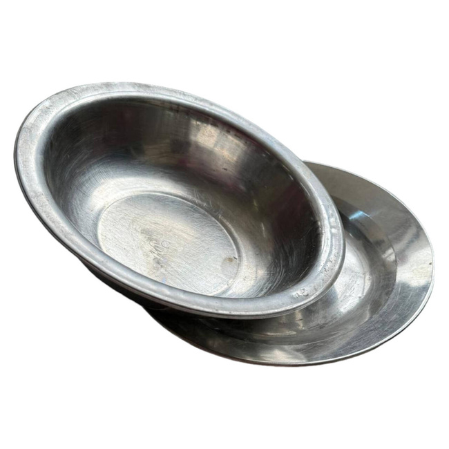 Stainless steel set (plate+bowl) Romanian surplus