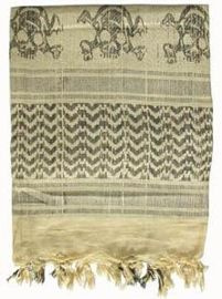 SHEMAGH SCARF - KHAKI-BLACK