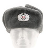 EAST GERMAN GREY WEBBING FUR WINTER CAP W/ BADGE LIKE AS NEW