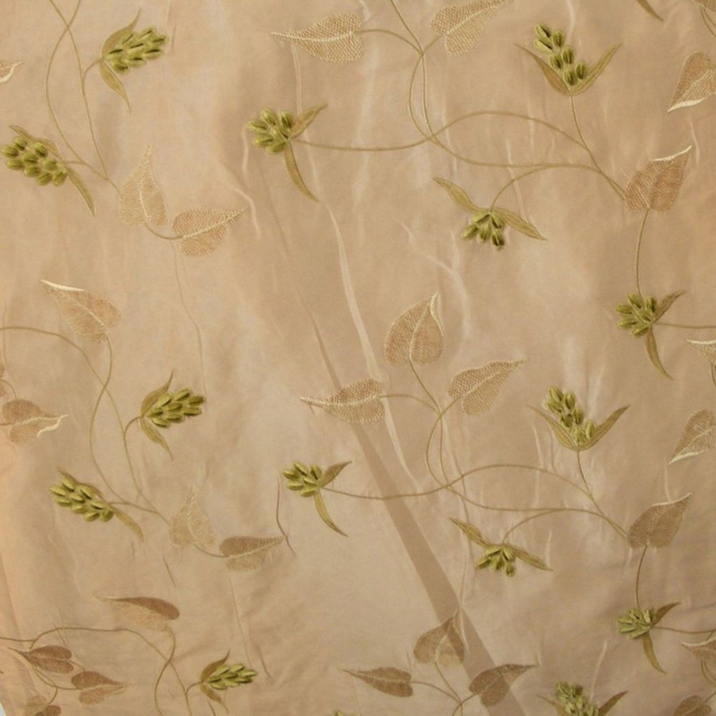 Decorative Fabric with Floral Embroidery – 1 m – Hungarian Army Military Surplus – Brown/Green – Like New