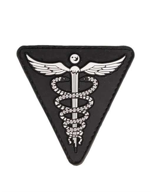 BLACK PVC MEDICAL 3D PATCH W. HOOK and LOOP CLOSURE