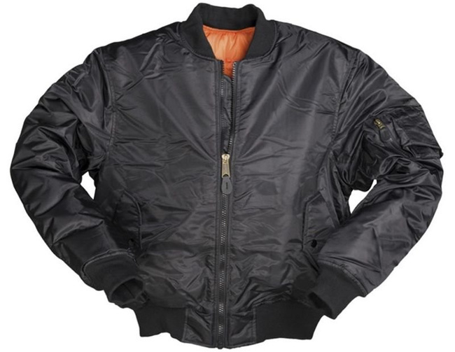 US Black FLIGHT Bomber JACKET MA1 STYLE