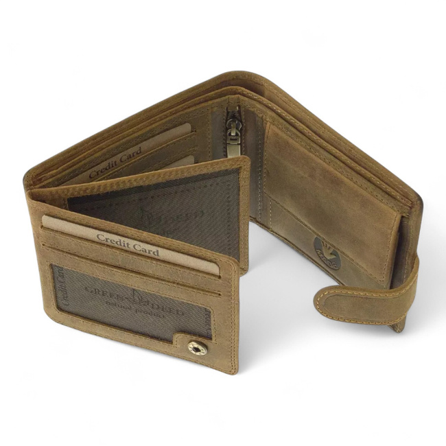 Leather Wallet for Hunters with Print - Bear - GreenDeed