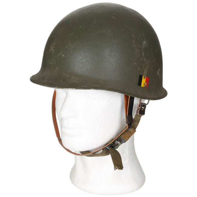 51 Helmet with Removable Plastic Liner - Belgian Army Military Surplus - Olive OD - Used