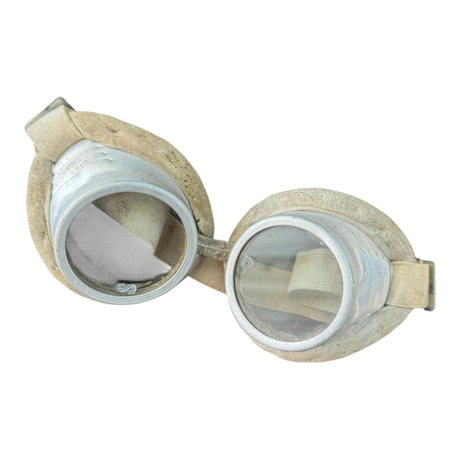 Aluminum Welding Goggles - 1970s - RSR Industry - Romanian Army Military Surplus - Metallic - In Good Condition