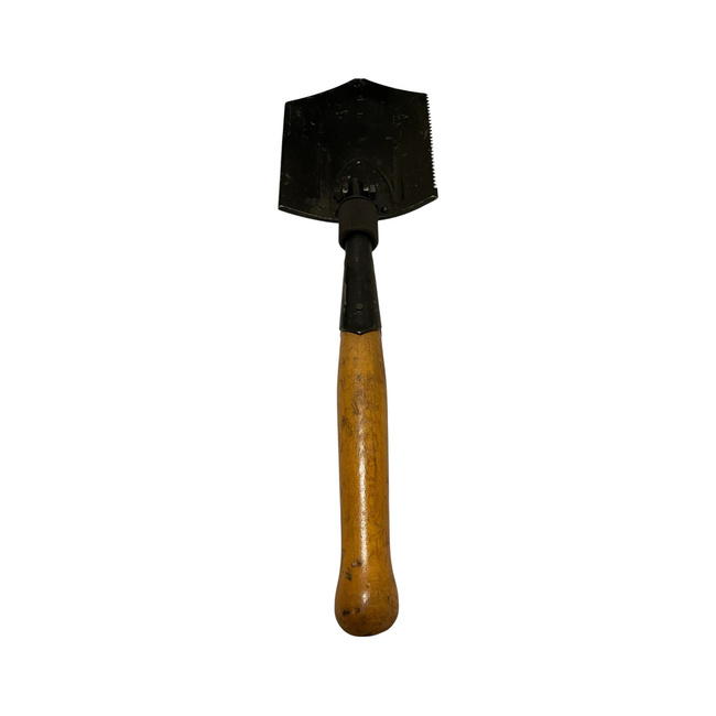 Foldable Military Shovel, Romanian Army Surplus - like new, with leather case