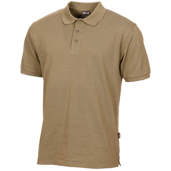 POLO T-SHIRT BUTTON PLACKED - MFH® - COYOTE