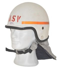DANISH WHITE FIREFIGHTERS HELMET USED