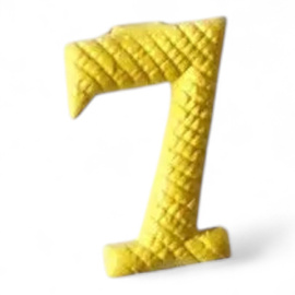 Metallic number - 7 - Yellow - Hungarian Army Military Surplus - Like New
