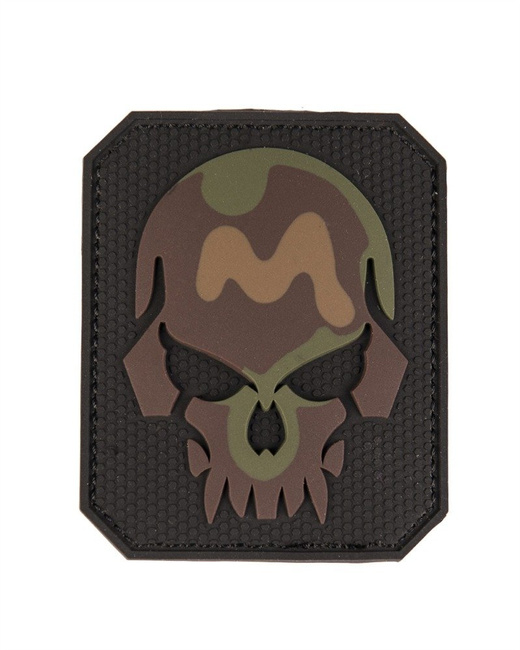 CAMO PVC SKULL 3D PATCH W. HOOK and LOOP CLOSURE