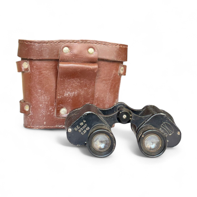 Vintage Military Binoculars with original case - I.O.R. 8x30 – B.C.N. 4 – Romanian Army Surplus – Cold War Era – Used