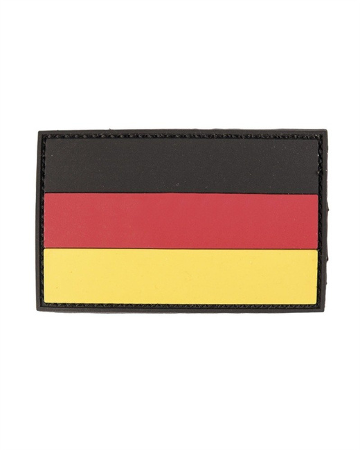 PVC 3D PATCH WITH HOOK and LOOP CLOSURE - FLAG OF GERMANY - Mil-Tec - LARGE