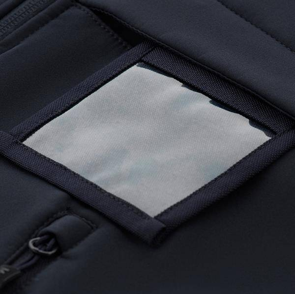 POLICE SOFTSHELL JACKET, BLACK - M-TAC - WITH EMBLEMS - LOCAL POLICE