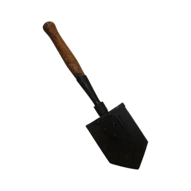 Foldable Military Shovel, Romanian Army Surplus - like new, with leather case