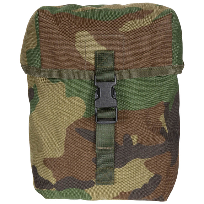 MULTIFUNCTIONAL POUCH - 16 X 22 X 9 CM - MOLLE - LARGE - DUTCH ARMY MILITARY SURPLUS - FOREST CAMO, NAVY - USED