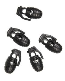 CORD STOPPER WITH METAL SPRING - "PINEAPPLE" - SET OF 10 PIECES - Mil-Tec® - BLACK