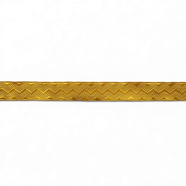 Embroidered Silk Braid Roll for Uniforms - 1 m x 20 mm - Romanian Army Military Surplus - Yellow - Like New