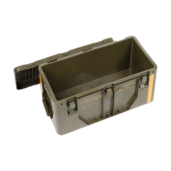 HARD PLASTIC TRANSPORT BOX - ITALIAN ARMY MILITARY SURPLUS - GREEN OD - USED