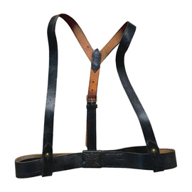 BELT WITH BLACK DIAGONAL AND BLACK BUCKLE - MILITARY SURPLUS ROMANIAN ARMY - IN GOOD CONDITION