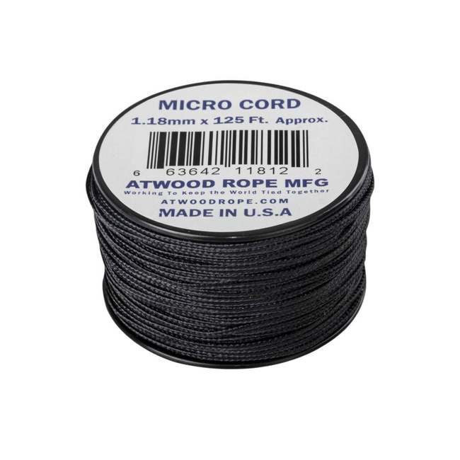 MICRO NYLON CORD - 100 LBS./ 46 KG - 38 M/125 FT. - HELIKON-TEX - BLACK