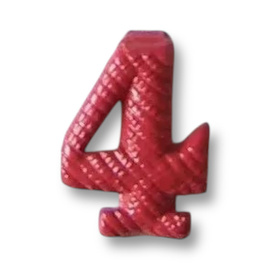 Metallic number - 4 - Red - Hungarian Army Military Surplus - Like New