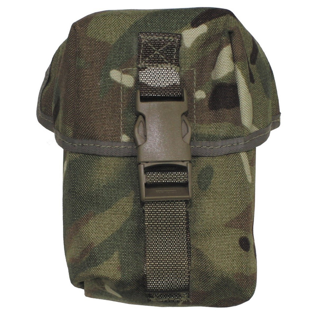 BRITISH WATER BOTTLE POUCH - FOR OSPREY MK IV ARMOUR - MTP CAMOUFLAGE - 10 x 18 x 12 cm - MILITARY SURPLUS - USED