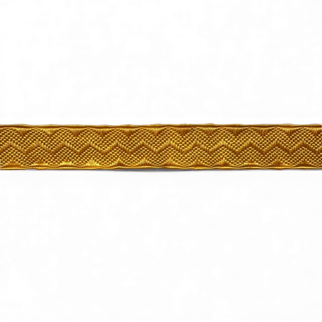 Embroidered Silk Braid Roll for Uniforms - 1 m x 20 mm - Romanian Army Military Surplus - Dark Yellow - Like New