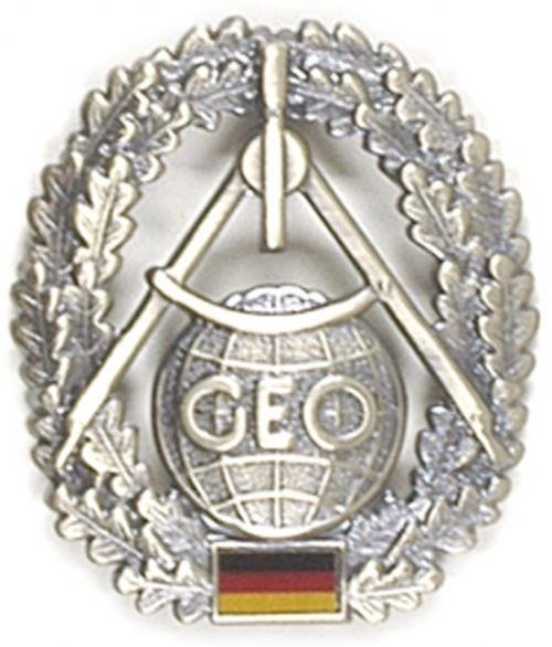 GENUINE GERMAN ARMY METAL BERET BADGE TOPOGRAPHIE