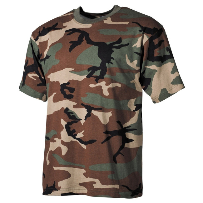 SHORT SLEEVE T-SHIRT - AMERICAN ARMY STYLE - MFH® - WOODLAND CAMOUFLAGE