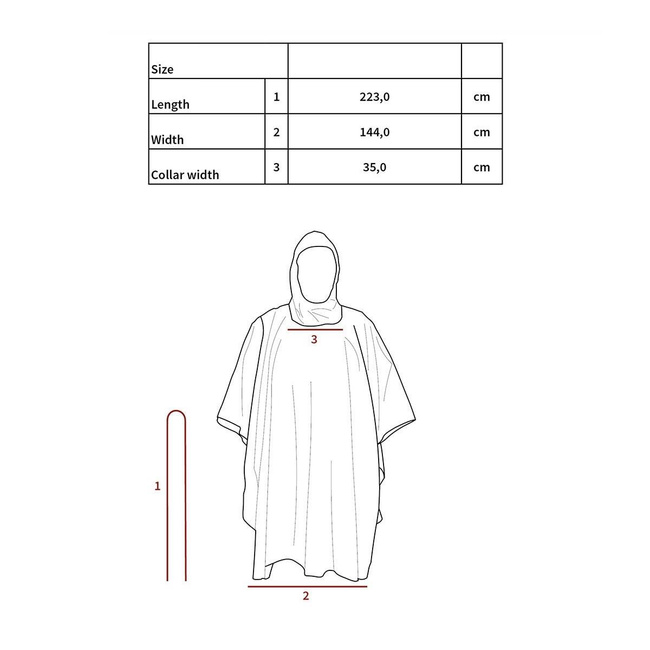 RIP-STOP PONCHO, RAINCOAT - 144 x 223 CM - MFH® - BLACK