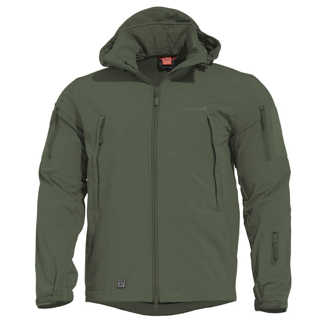 WATERPROOF RAIN JACKET - ARTAXES SOFTSHELL - PENTAGON - OLIVE GREEN