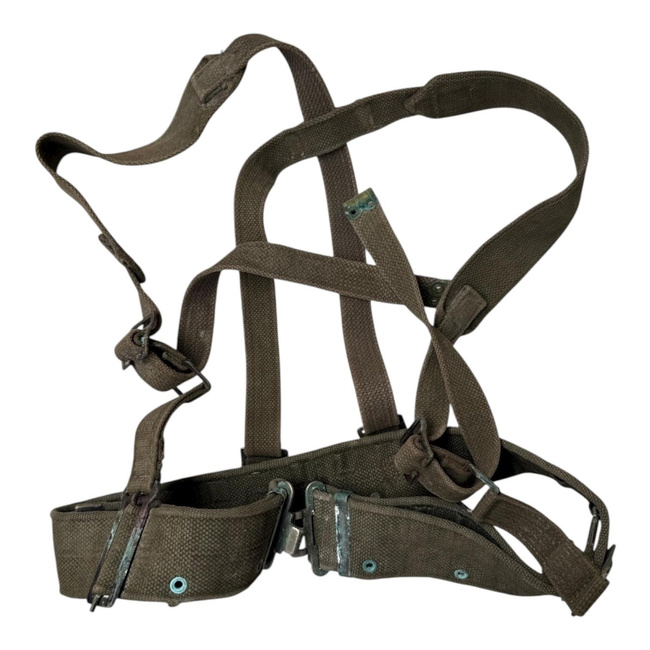 Tactical Harness with Belt - Romanian Army Military Surplus - OD Green - In Good Condition