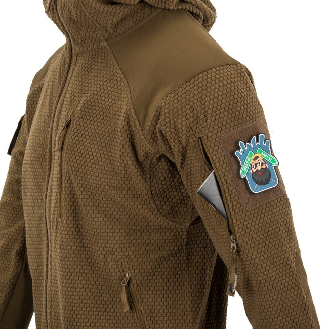 ALPHA HOODIE JACKET - GRID FLEECE - SHADOW GREY - HELIKON