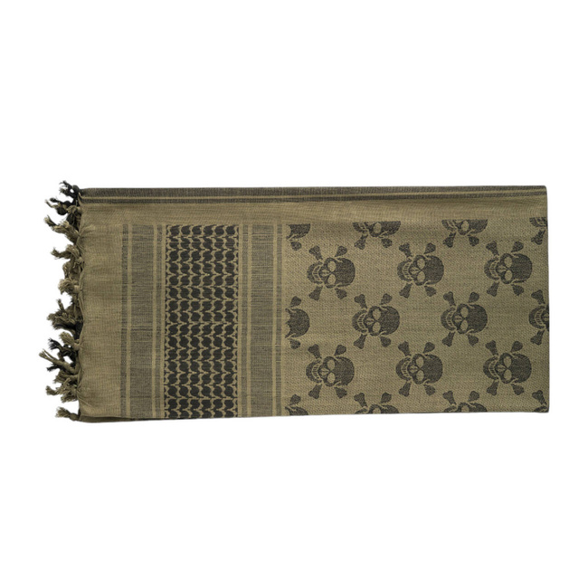 SHEMAGH SCARF - PIRATE SKULL - OLIVE/BLACK - M-TAC