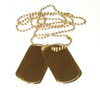 US GOLD DOG TAG SET W/ CHAINS IMPORT