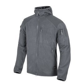 ALPHA HOODIE JACKET - GRID FLEECE - SHADOW GREY - HELIKON