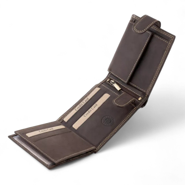 Leather Wallet for Hunters with Print - Dog Paw - GreenDeed