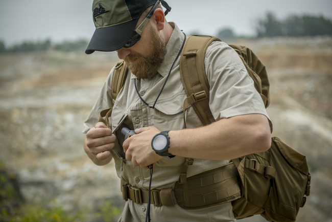 SHORT-SLEEVED SHIRT - DEFENDER MK2® - POLYCOTTON RIPSTOP - Helikon-Tex® - KHAKI