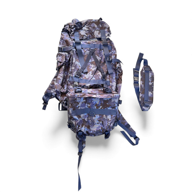 LARGE MILITARY COMBAT BACKPACK WITH POCKET, DETACHABLE OUTER POUCH - 90L - ROMANIAN ARMY MILITARY SURPLUS - COMBAT FA CAMO - NEW