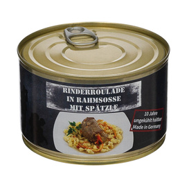 CANNED BEEF ROULADE WITH NOODLES - 400 G - SHELF LIFE 10 YEARS - MFH